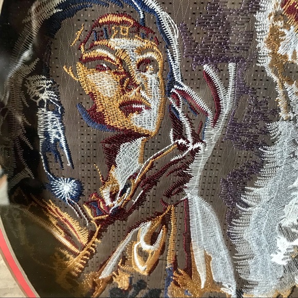 Native American Embroidered Framed Art Indian Woman And Wolf. Beautiful - Picture 3 of 11